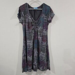 Fresh Produce Midi Dress Size Large Floral Resort‎ Vacation Tropical Stretch